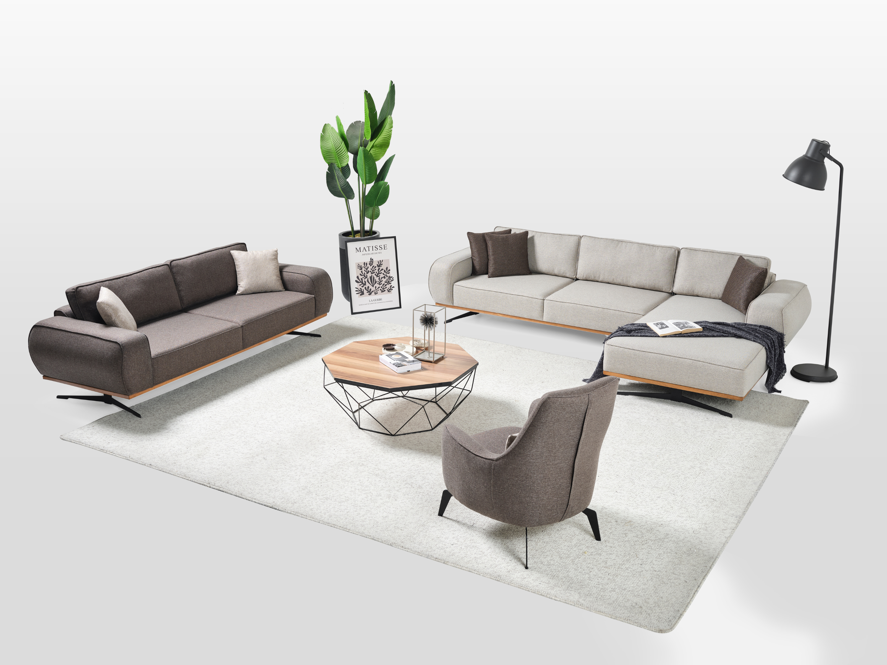 Erva Köşe Koltuk Takımı(Metal Ayaklı)